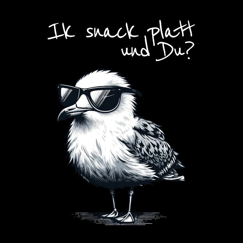 Ik snack platt und Du Coole Nord Möwe Spruch
