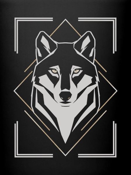 Stilvoller Wolfskopf Geometrisch