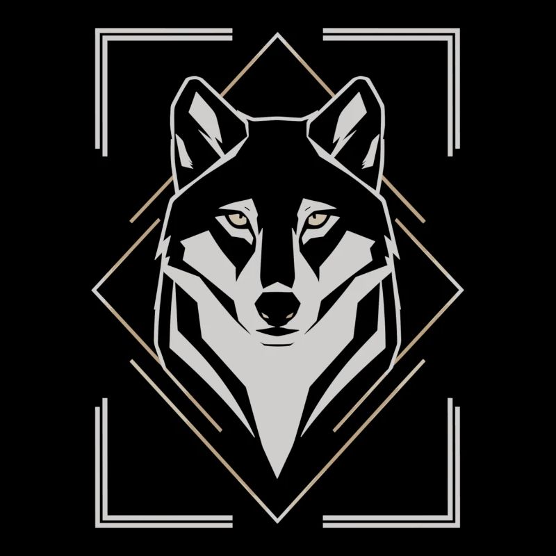 Stilvoller Wolfskopf Geometrisch
