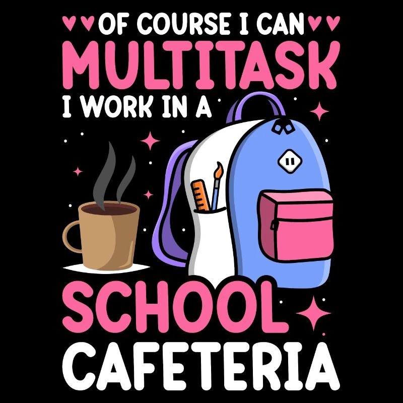 Cafeteria Mitarbeiterin Mittagessen Dame Multitask