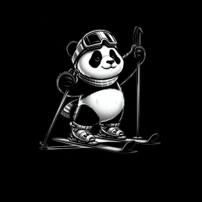 Mignon skieur panda