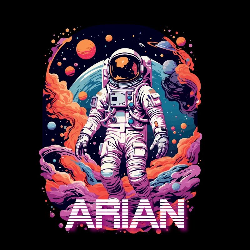 ARIAN - Beautiful boy name with cool astronaut