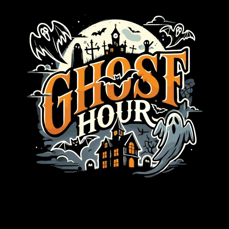 Spukhaftes "Ghost Hour" Halloween-Design