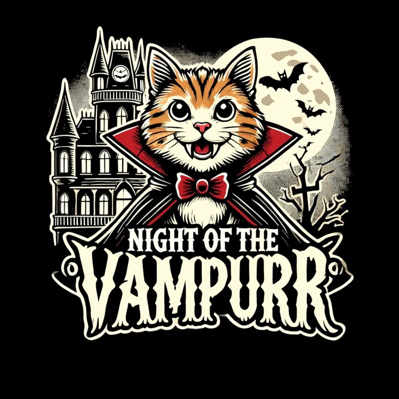 T-shirt d’Halloween chat vampire