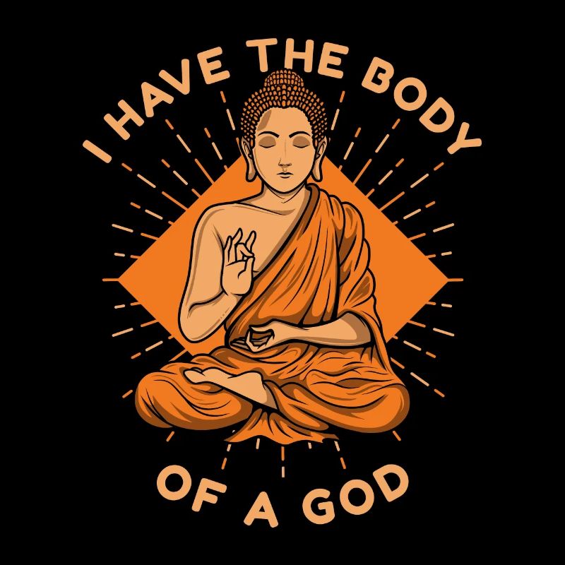 J’ai le corps d’une statue de symbole bouddhiste de Dieu