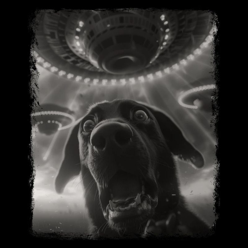 Labrador Dog UFO Alien Alien Selfie
