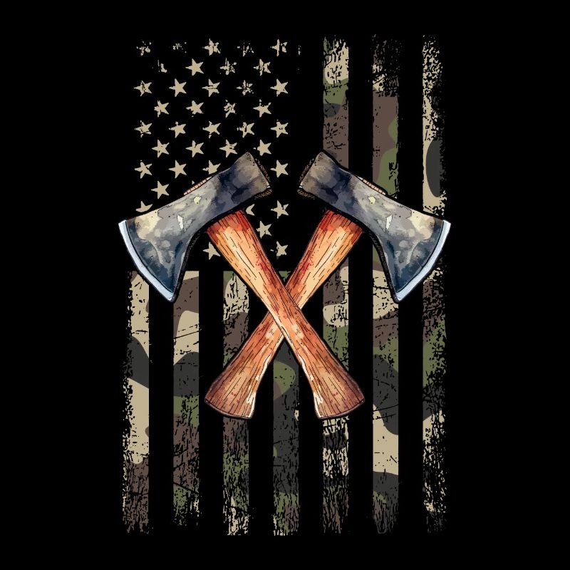 axe throwing american flag