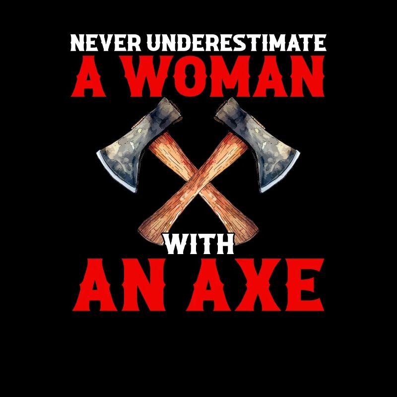 never underestimate a woman,axe throwing