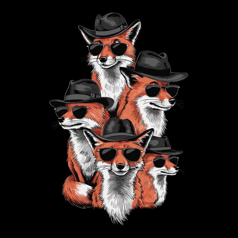 Artistic fox design with cool foxes
