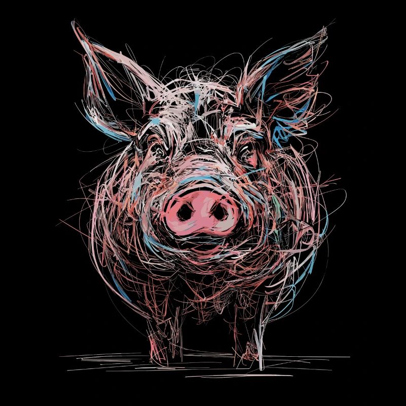 Dessin abstrait de cochon Illustration d’animal