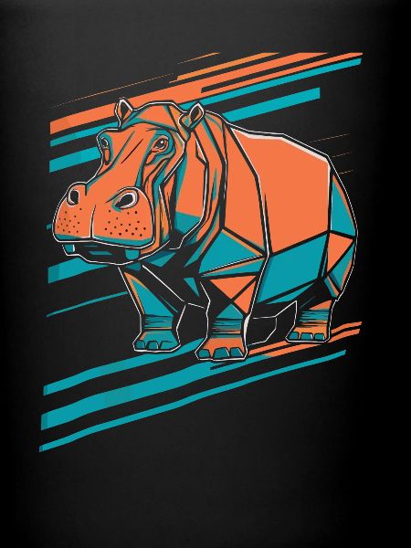 Conception d’art géométrique d’hippopotame
