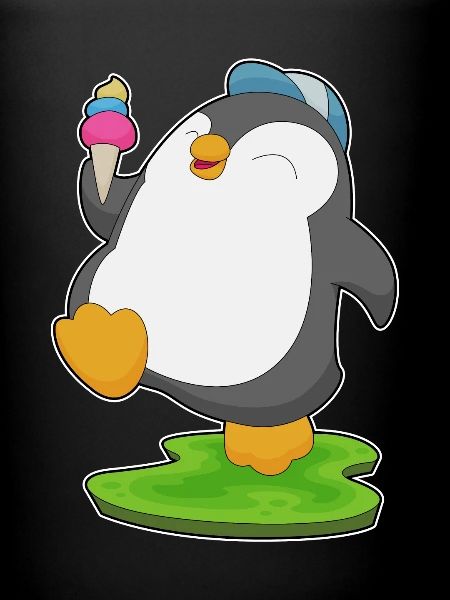 Glace gaufre pingouin