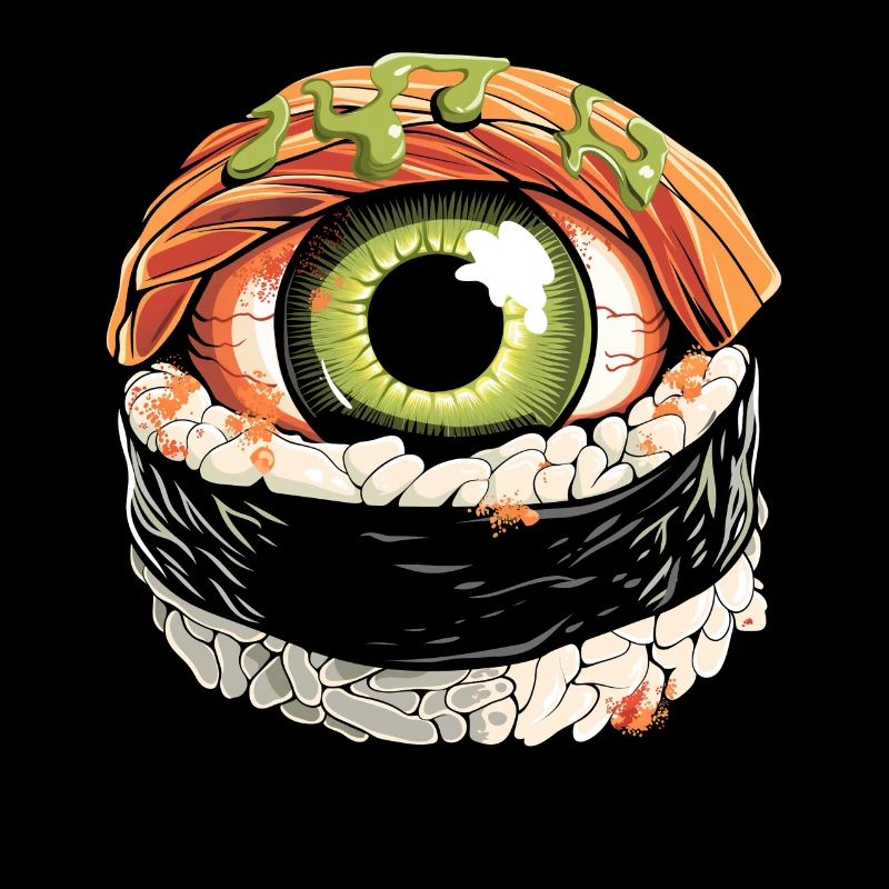 Weirdcore Ästhetik Sashimi Augapfel Sushi Gruselig