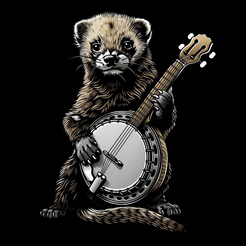 Ferret Pet Bluegrass Banjo Player