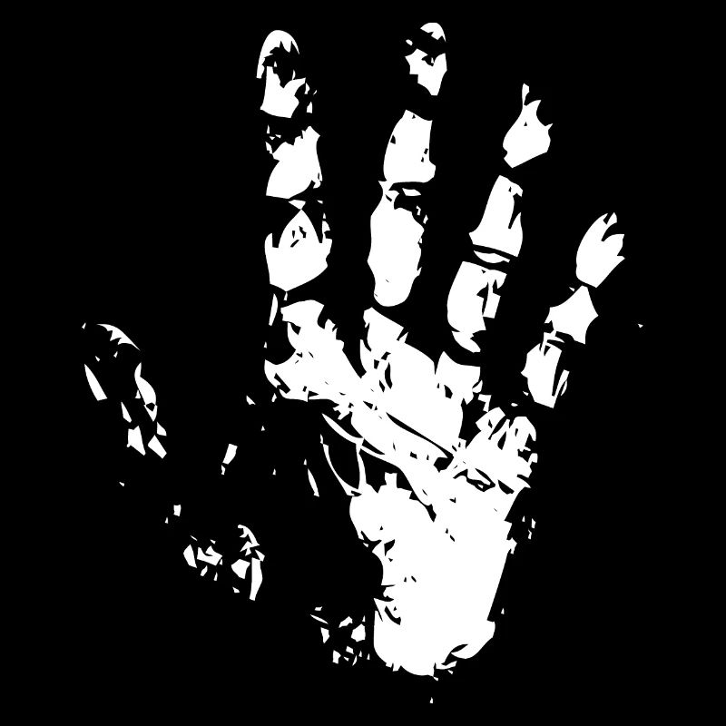left hand imprint chalk icon icon illustration