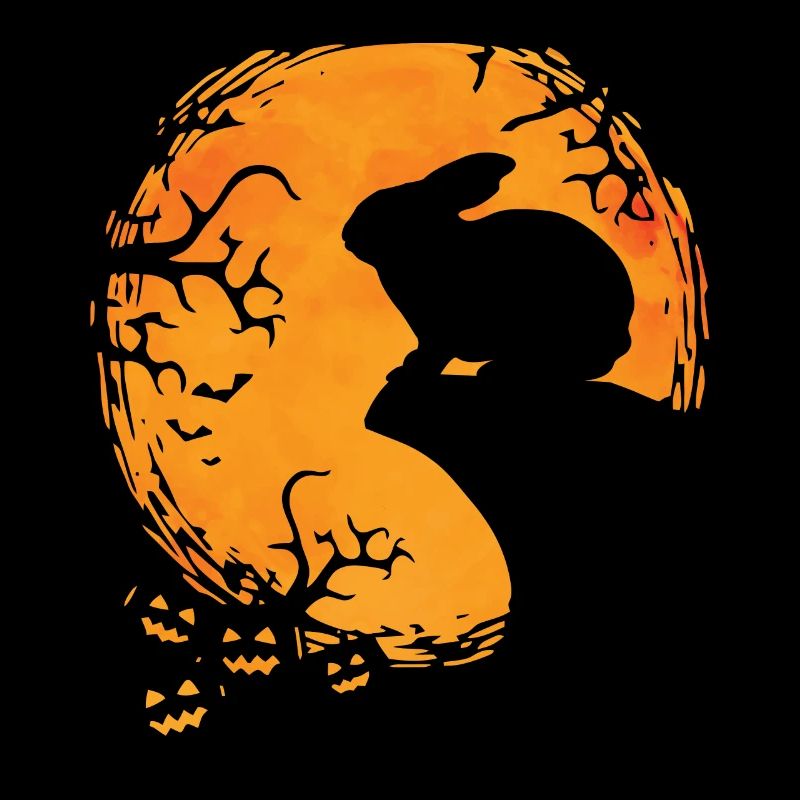 Funny Rabbit Halloween Bunny Silhouette