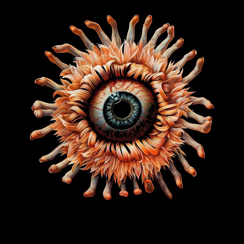 Esthétique Weirdcore Fleur Globe oculaire humain