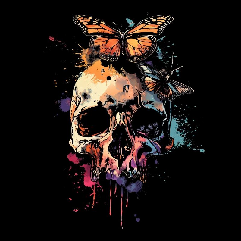 Weirdcore Aesthetics Skull Butterfly Strangeco