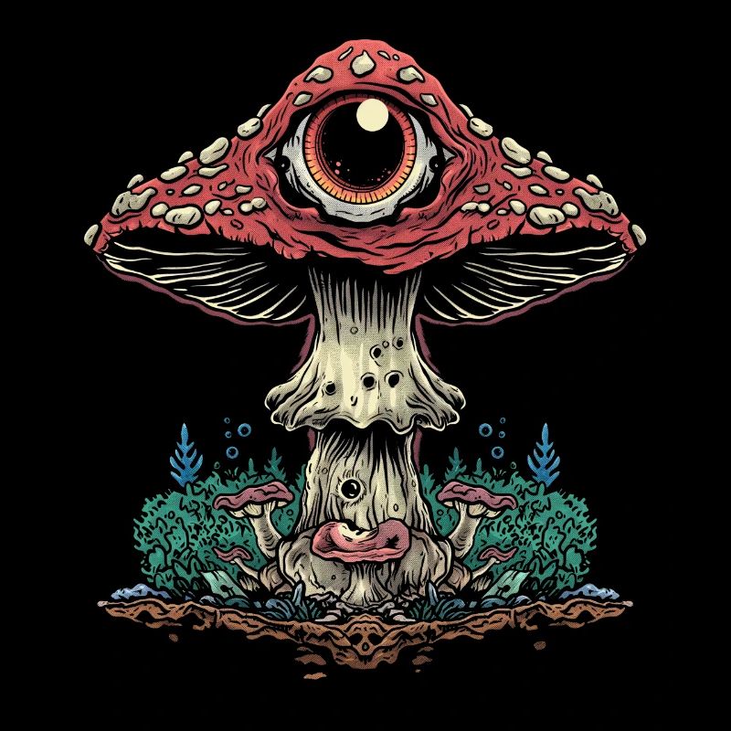 Cottagecore Weirdcore Esthétique Champignon Globe oculaire C