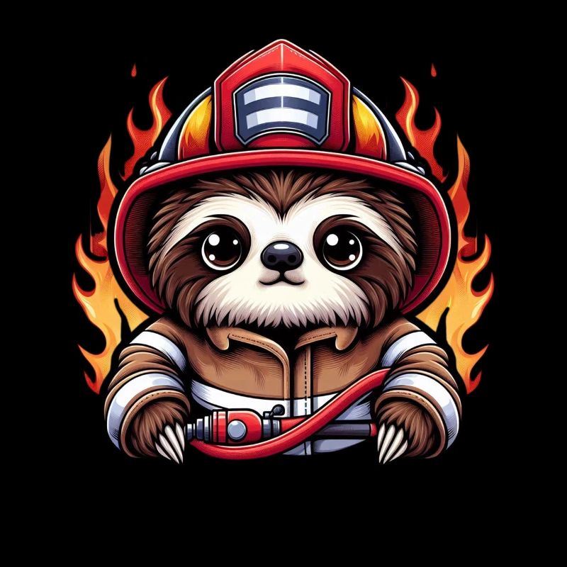 Sloth Firefighter Fire Brigade Professional Fire Brigade
