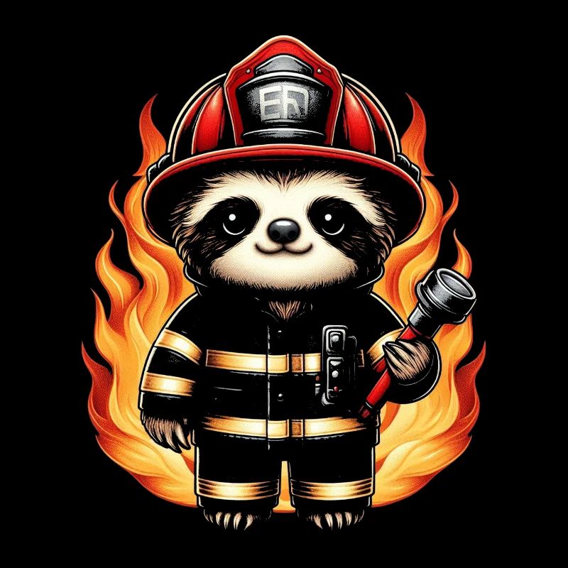 Sloth Firefighter Fire Brigade Professional Fire Brigade