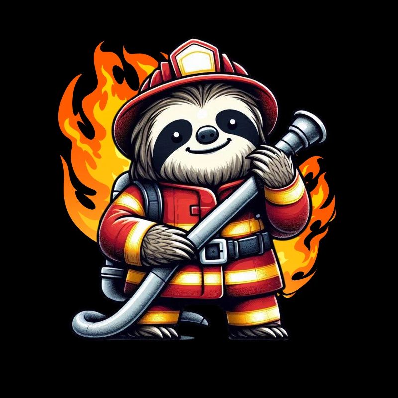 Sloth Firefighter Fire Brigade Professional Fire Brigade