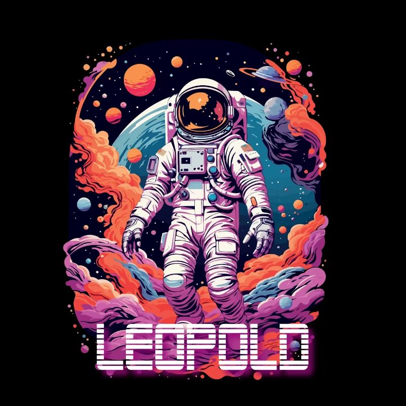 LEOPOLD - Beautiful boy name with cool astronaut