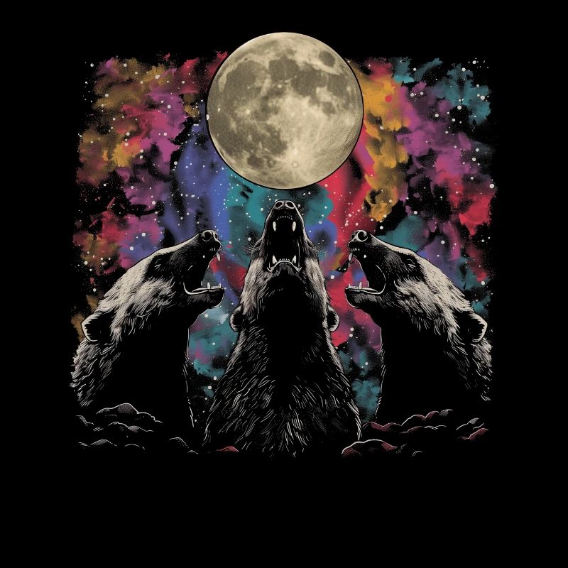 Honey Badger Ratel Howling Moon