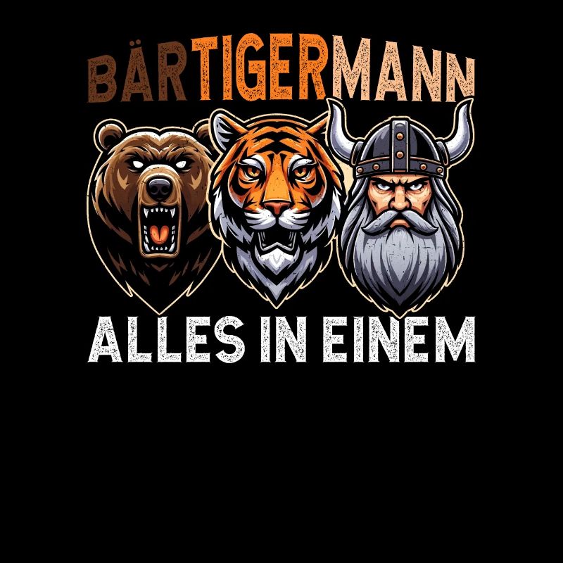 BÄRTIGERMANN Wikinger Bart Mann Tiger Lustige