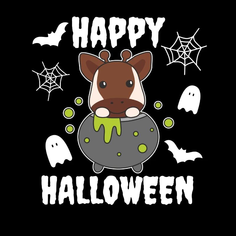 Okapi Joyeux Halloween Chaudron de sorcière Chauve-souris