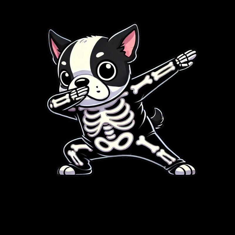 Boston Terrier Halloween Skelett Niedlicher