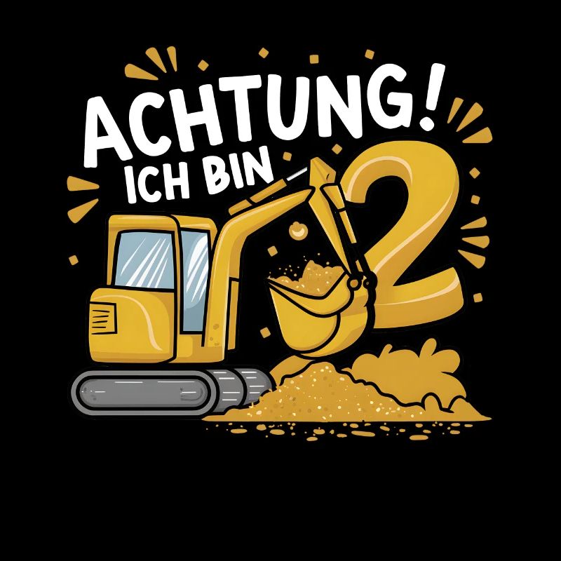 2. Geburtstag Junge 2 Jahre Bagger Baustelle