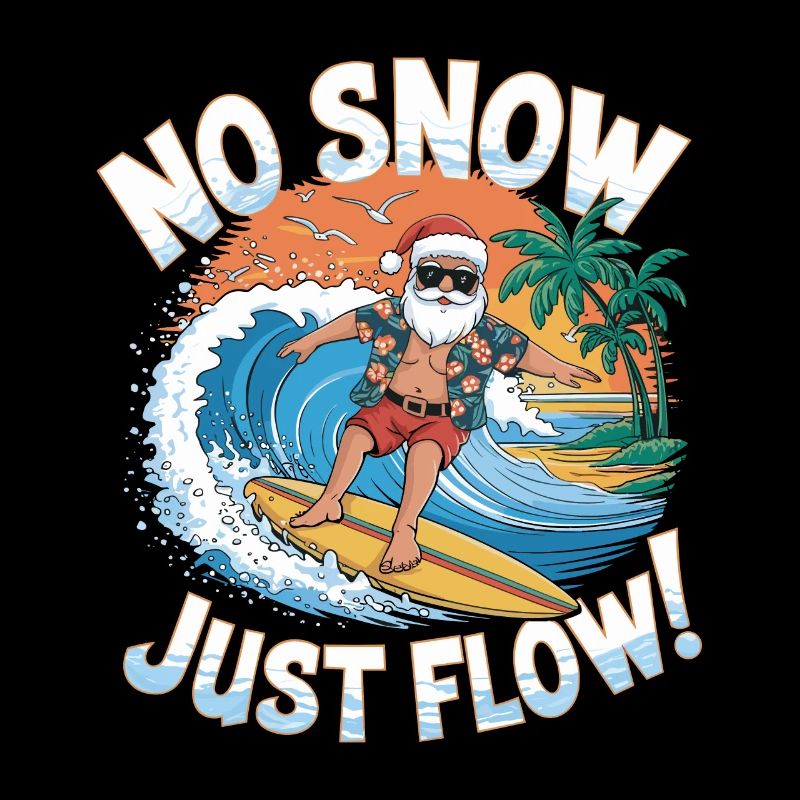 Père Noël Surfeur Plage Noël