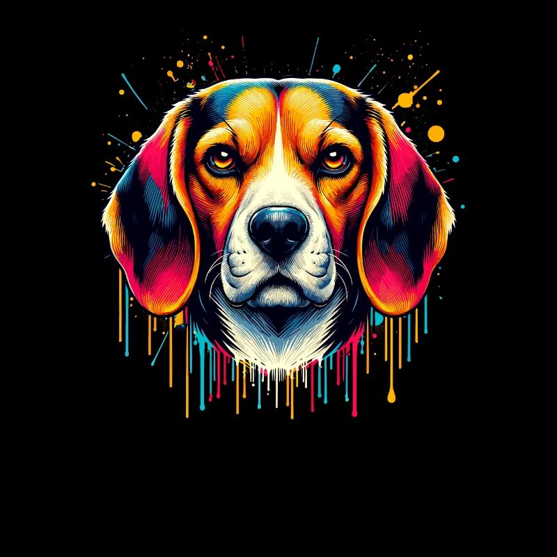 Éclaboussures colorées Beagle Beagles