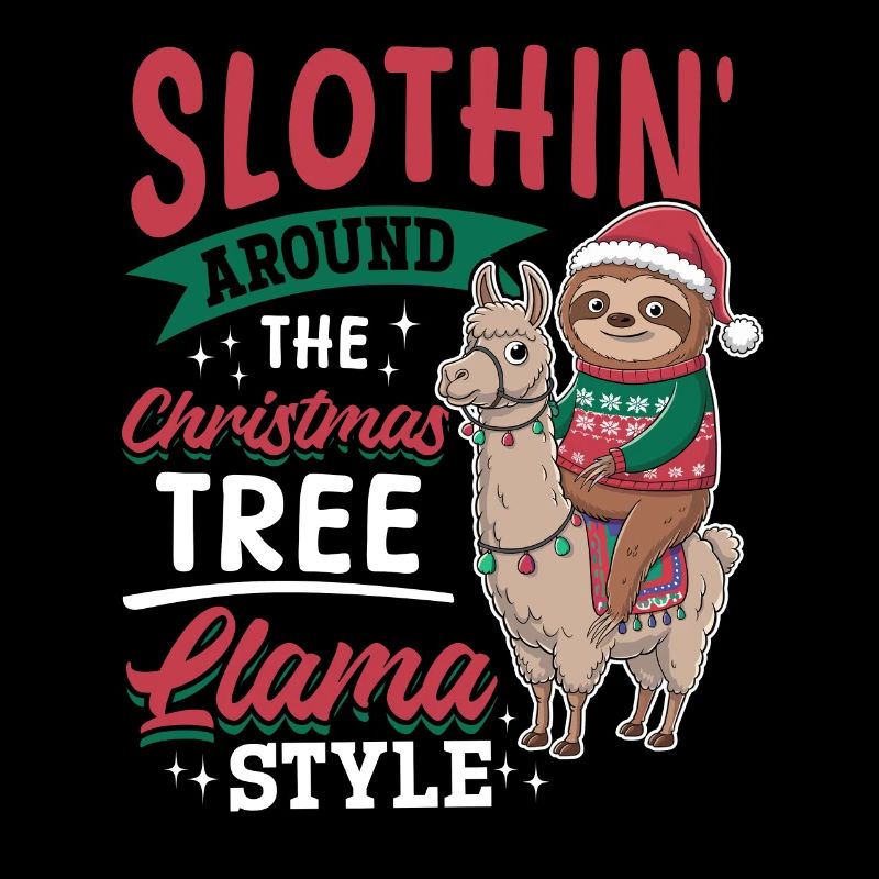 Sloth Llama Christmas Slothin' autour du