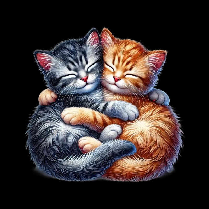 Deux chatons câlins dans une étreinte affectueuse