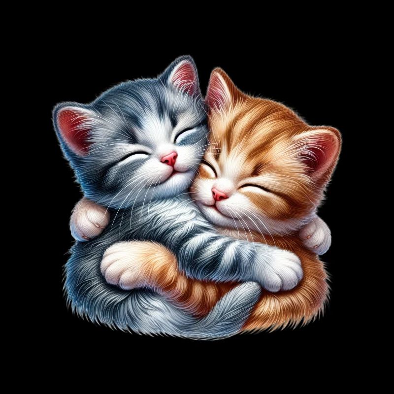 Deux chatons câlins dans une étreinte affectueuse