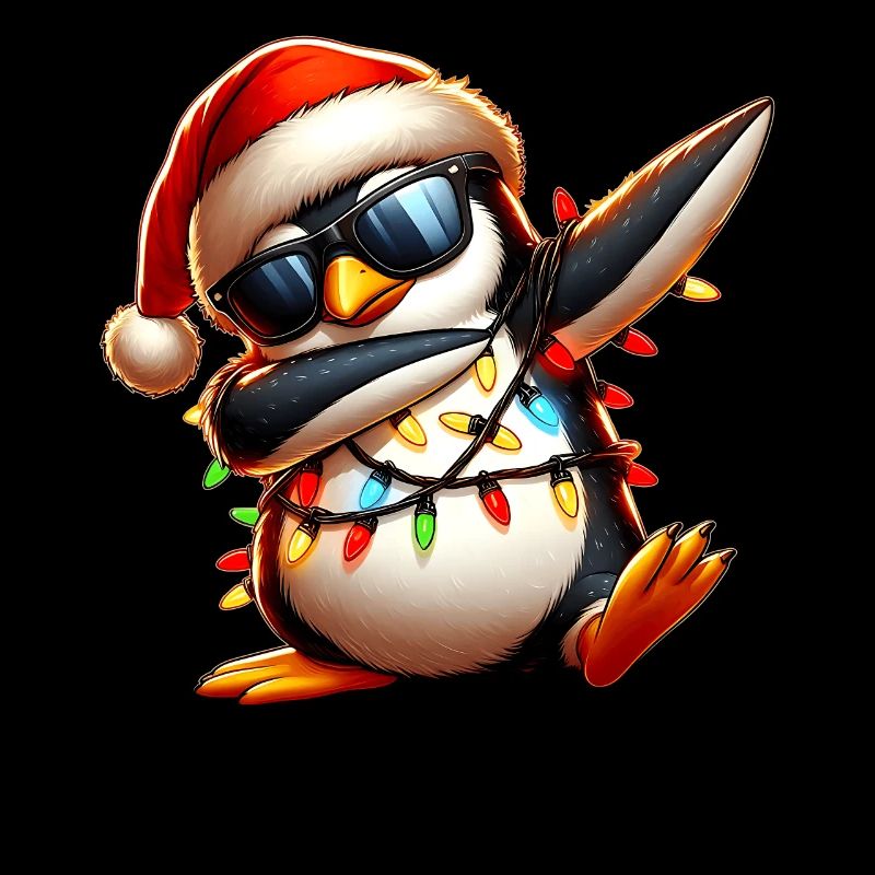 Lunettes de soleil à pois pingouin Noël mignon