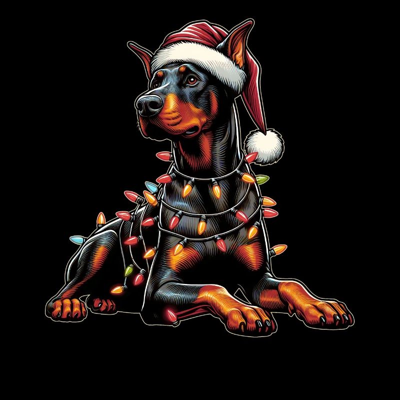 Chapeau de Noël Doberman Chien Noël