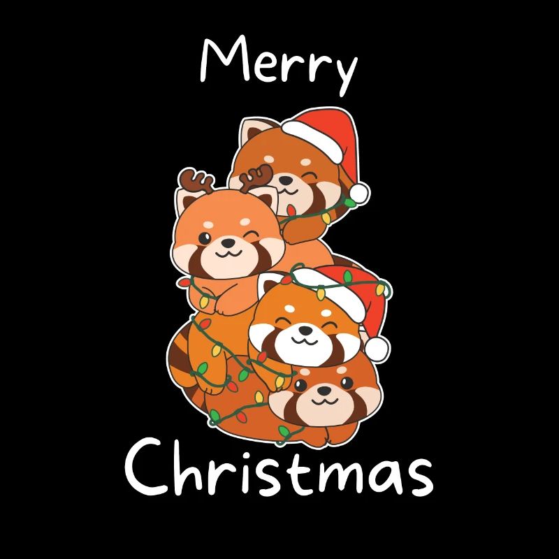 Red Panda Christmas Tree Christmas Animals