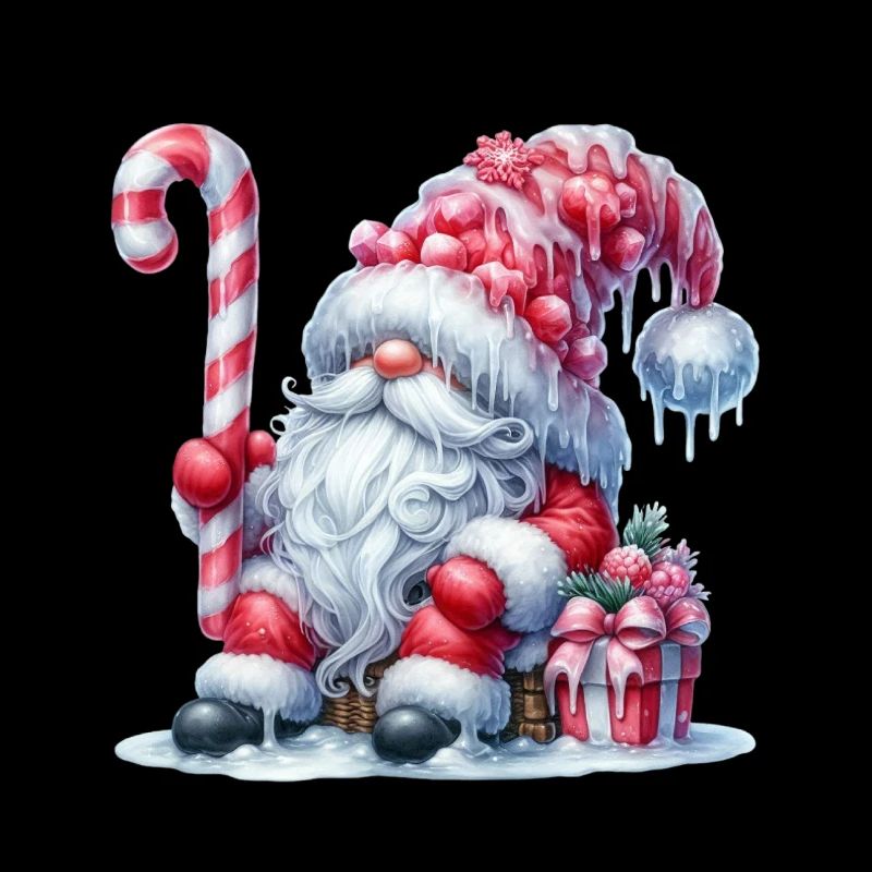 Cozy Santa Claus with candy cane and