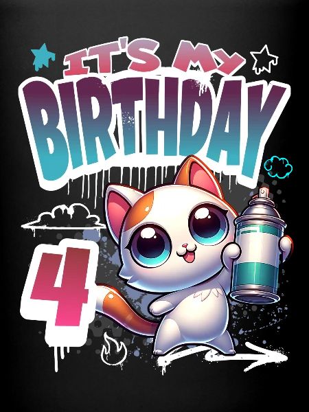 4ème anniversaire chat graffiti