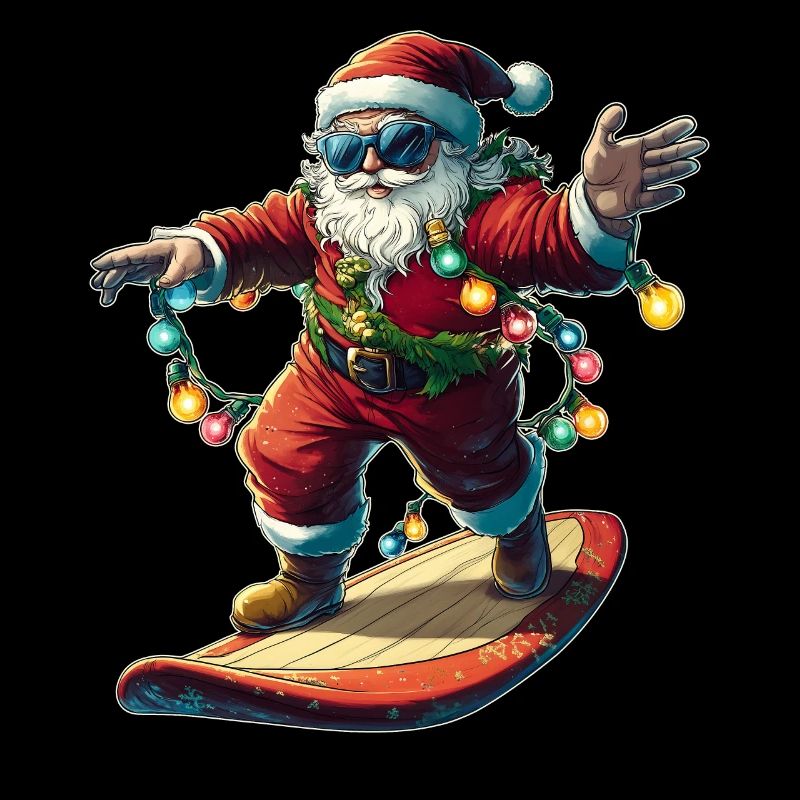 Père Noël Surf Surfeur Père Noël