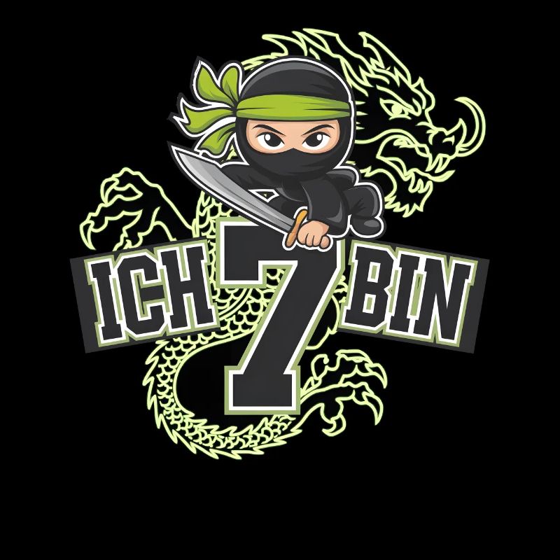Ich Bin 7 Ninja Geburtstagsshirt