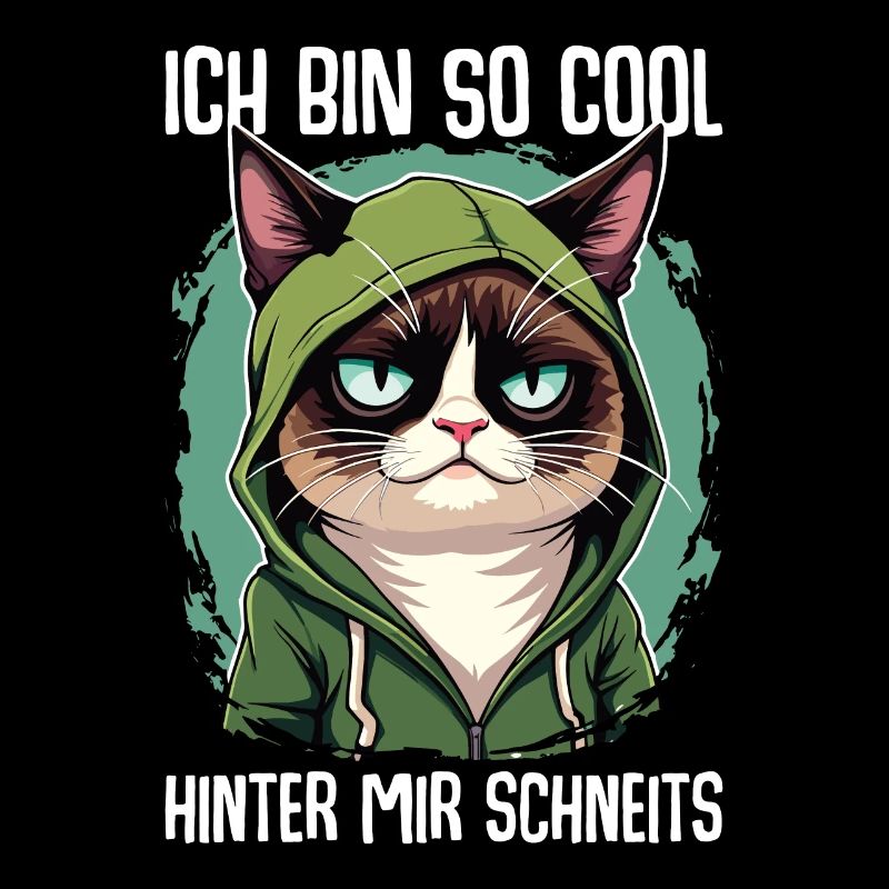Je suis tellement cool derrière moi Chat enneigé