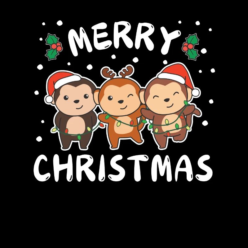 Merry Christmas Cute Monkey Christmas Monkey