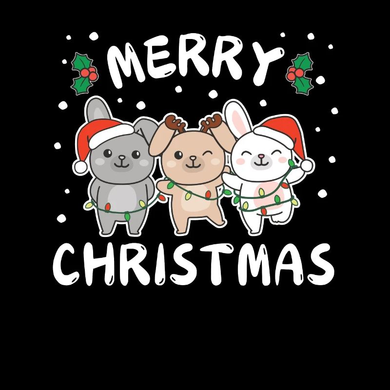Joyeux Noël Lapin mignon Lapin de Noël