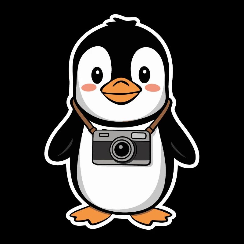 Pingouin mignon avec conception de caméra