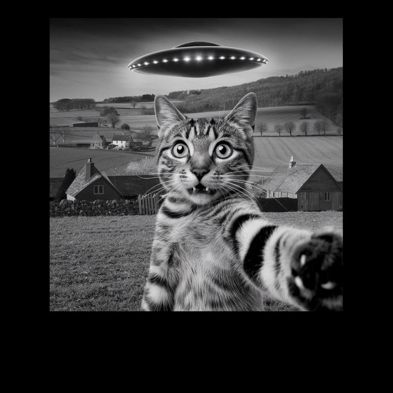 Alien-Begegnung Katze Selfie