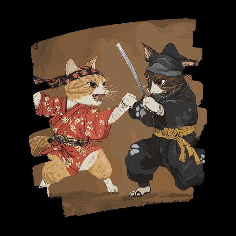 Japanischer Katzen Kampf